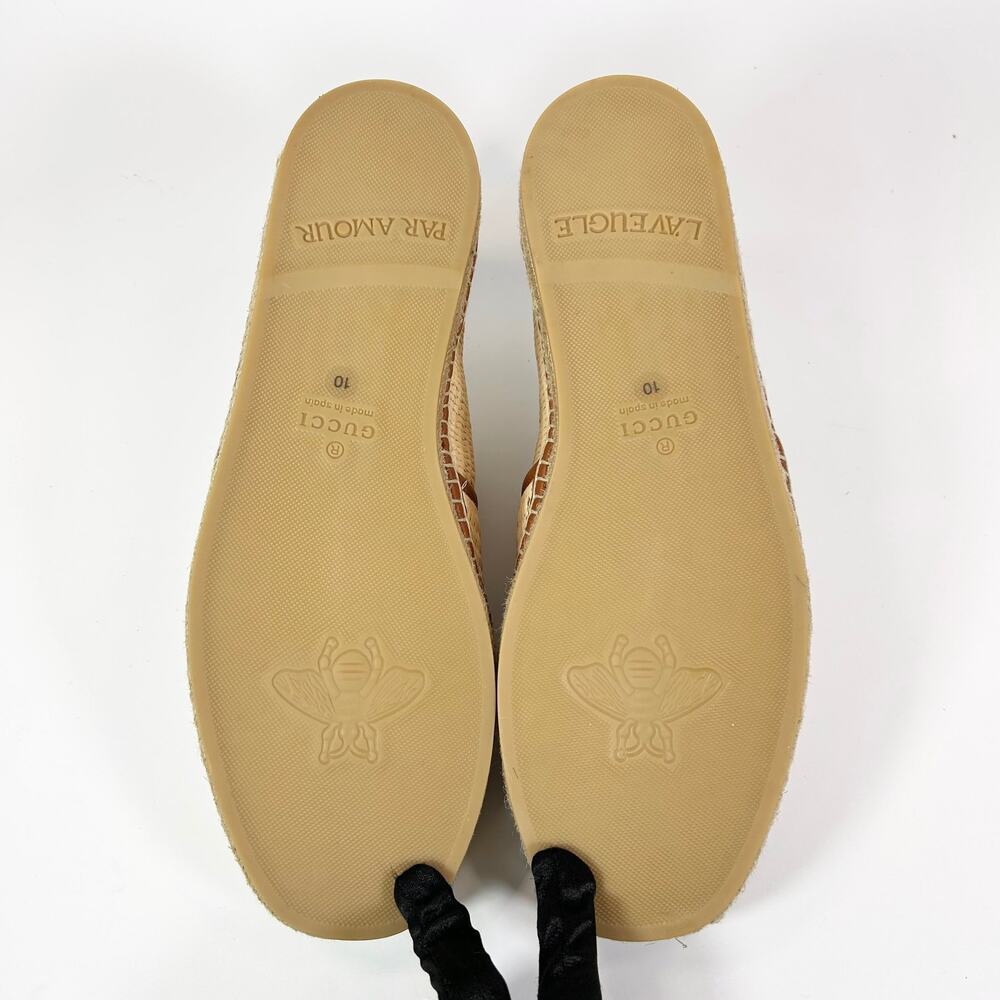 Gucci Interlocking G Raffia Leather Espadrille - Men’s 10.5 - Picture 7 of 8